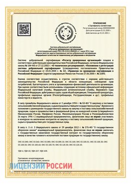 Приложение к сертификату для ИП Орел Сертификат СТО 03.080.02033720.1-2020